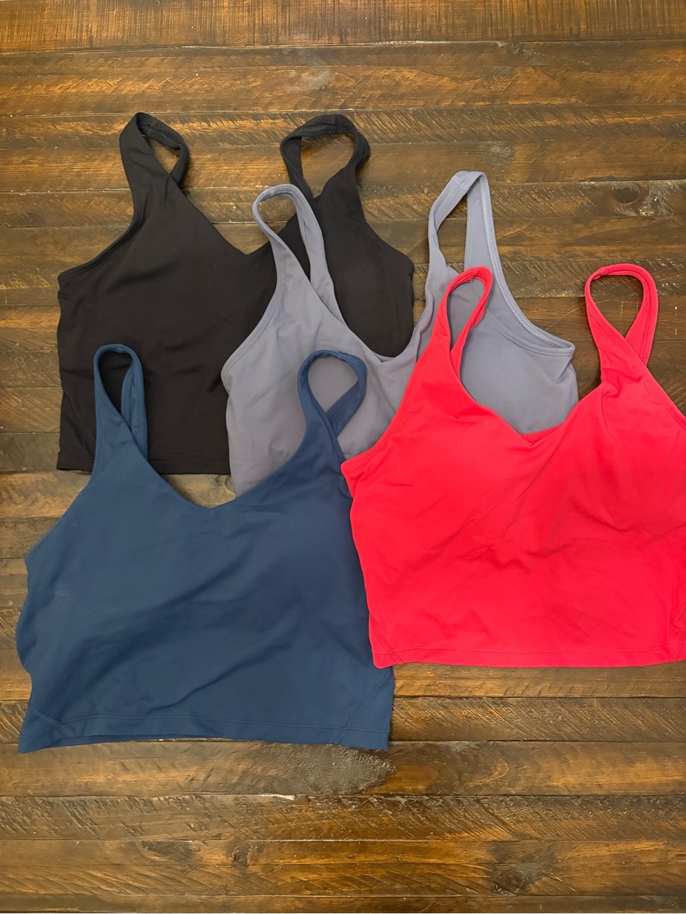 CRZ YOGA Seamless Scoop Sports Bras — Black, Navy, Gray, Coral Pink